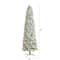 9ft. Pre-Lit Slim Flocked Montreal Fir Artificial Christmas Tree, White LED Lights